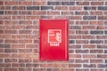 Dry riser red inlet box cover Royalty Free Stock Photo