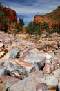 Dry river bed at Western MacDonnell Ranges Royalty Free Stock Photo