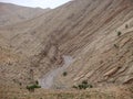 Dry river across spectacular mountains of the Atlas in Maroc.