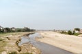 The dry river of Subarnarekha Line of gold in Chota Nagpur Plateau. A Scenic Landscape View in Indo Gangetic plain region of Royalty Free Stock Photo