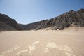 Dry river valley in desert mountains