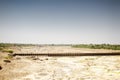 Dry riverbed in arid region of India Royalty Free Stock Photo