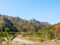 Dry riverbed and overgrown mountains in Seoraksan