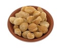 Dry roasted and salted macadamia nuts in a bowl Royalty Free Stock Photo