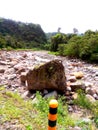 Dry rocky riverbank