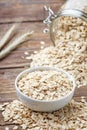 Dry rolled oat flakes oatmeal