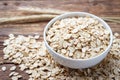 Dry rolled oat flakes oatmeal
