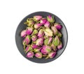 Dry Rose Buds, Roses Petals for Pink Flower Tea, Dried Persian Rosebuds, Rose Buds Textured Flowers Royalty Free Stock Photo