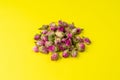 Dry Rose Buds, Roses Petals for Pink Flower Tea, Dried Persian Rosebuds, Rose Buds Textured Flowers Royalty Free Stock Photo