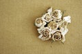 Dry roses sepia background