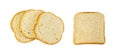 Dry Round Crackers Isolated, Sliced French Baguette Bread, Crunchy Croutons, Bruschetta Crackers, Round Rusks Royalty Free Stock Photo