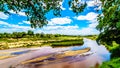 The almost dry Sabie River at the end of the dry season at Skukuza Rest Camp in Kruger National Park Royalty Free Stock Photo