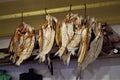 Dry salty fish display on a traditional seamarket Honduras Royalty Free Stock Photo