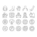 Dry Skin Treatment Collection Icons Set Vector .