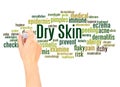 Dry Skin word cloud hand writing concept