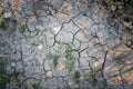 Dry cracked soil on a field, global warming