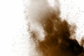 Explosion of brown powder