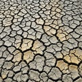 Dry soil with irregular, polygonal patterns indicating severe drought Royalty Free Stock Photo
