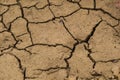 Dry soil surface with deep cracked background. Cracks in the ground in the dry season. Global warming and Drought concepts Royalty Free Stock Photo