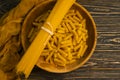 Dry spaghetti cuisine various wooden various cooking delicious background ingredient, uncooked
