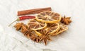 Dry Spices for Mulled Wine with Dehydrated Sliced Citrus