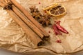 Dry Spices for Mulled Wine with Dehydrated Sliced Citrus