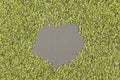 Dry split peas. Green uncooked beans against a gray background. Free space for text and design elements in the center. Top view Royalty Free Stock Photo