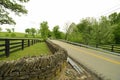 Stacked stone wall on side of road in rural Kentucky Royalty Free Stock Photo