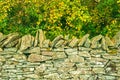 Dry Stone Wall,Autumn Trees Royalty Free Stock Photo