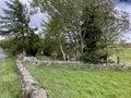 Rural scene, with old trees, and stone walls in, Wilsden, Bradford, UK Royalty Free Stock Photo