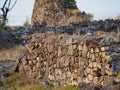 Dry stone wall. Madikwe Game Reserve, South Africa