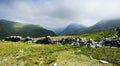 Dry stone wall on Seat Sandal Royalty Free Stock Photo