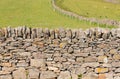 Dry stone wall traditional construction The Gower Peninsula South Wales UK with no mortar Royalty Free Stock Photo