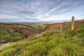 dry stone wall in yorkshire moorland Royalty Free Stock Photo