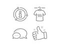 Dry t-shirt line icon. Laundry shirt sign. Clothing cleaner. Vector