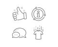 Dry t-shirt line icon. Laundry shirt sign. Clothing cleaner. Vector