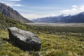 Dry Tasman River valley in spring, New Zealand Royalty Free Stock Photo