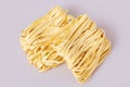 Dry thick rolled noodles square shape. Capelli d`angelo, Angel`s hair - pasta.