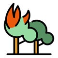 Dry tree burning icon vector flat Royalty Free Stock Photo