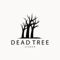 Dry Tree Logo, Dead Tree Plant Design Vector Silhouette Illustration Template