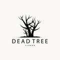 Dry Tree Logo, Dead Tree Plant Design Vector Silhouette Illustration Template