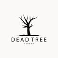 Dry Tree Logo, Dead Tree Plant Design Vector Silhouette Illustration Template