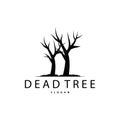 Dry Tree Logo, Dead Tree Plant Design Vector Silhouette Illustration Template