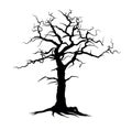 Dry Tree Silhouette, Vector Illustration Isolated Vector Illustration Royalty Free Stock Photo