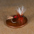 Dry fly for trout flyfishing Royalty Free Stock Photo