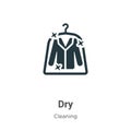 Dry vector icon on white background. Flat vector dry icon symbol sign from modern cleaning collection for mobile concept and web