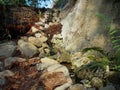 Dry waterfall at the Eden Project Cornwall Royalty Free Stock Photo