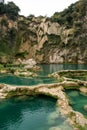 Dry waterfall el salto in summer with natural pools Royalty Free Stock Photo