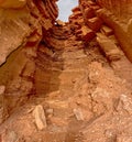 Dry waterfall in a slot canyon at Vermilion Cliffs AZ