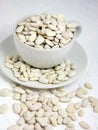 Dry white beans in a cup Royalty Free Stock Photo